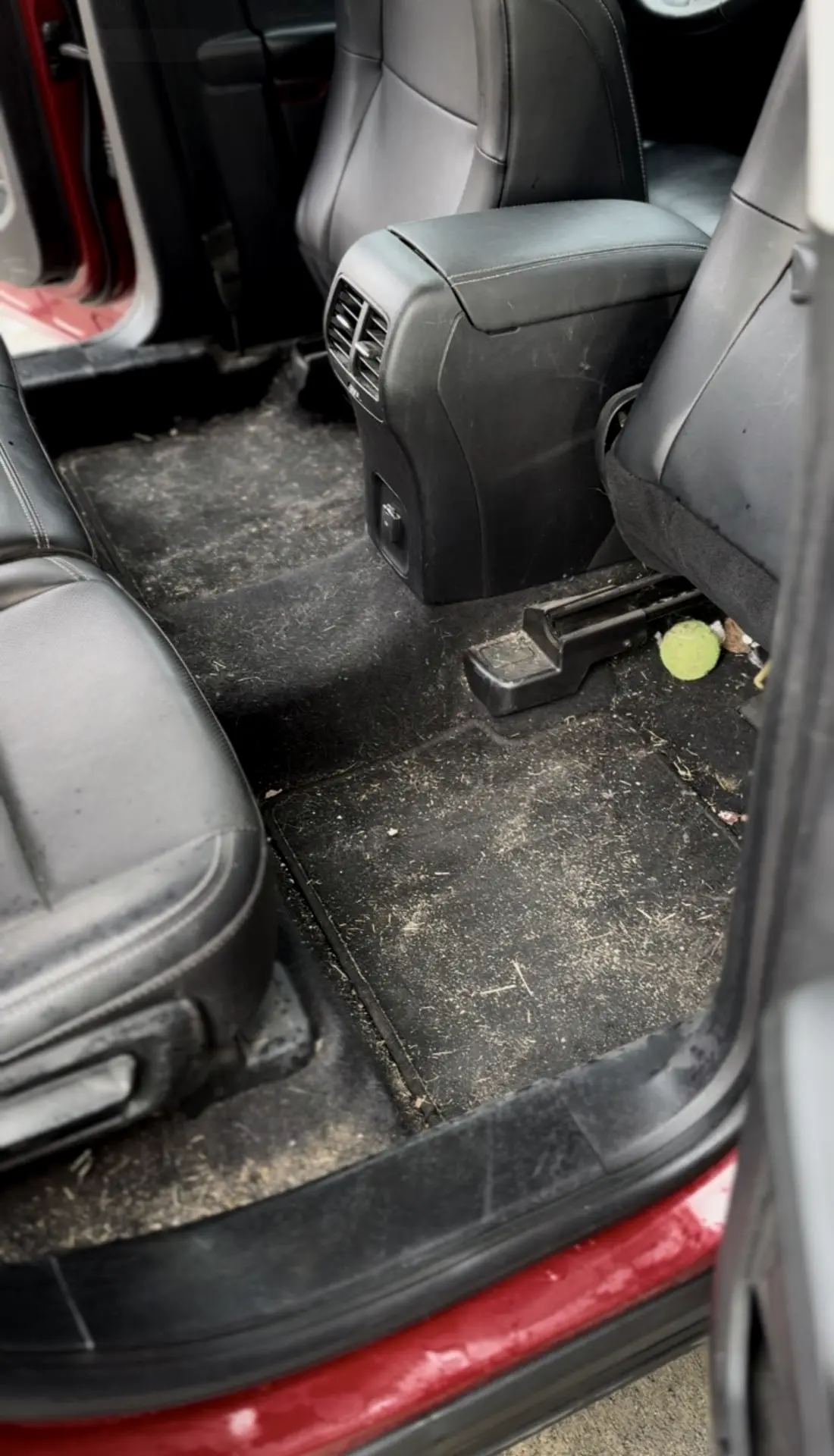 Dirty interior before service